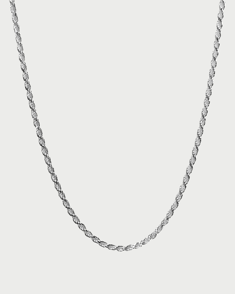 2mm Kordelkette Silber, hängend